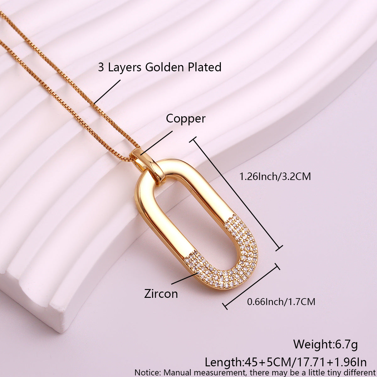 Collier d'oreille Zircon incrusté ovale