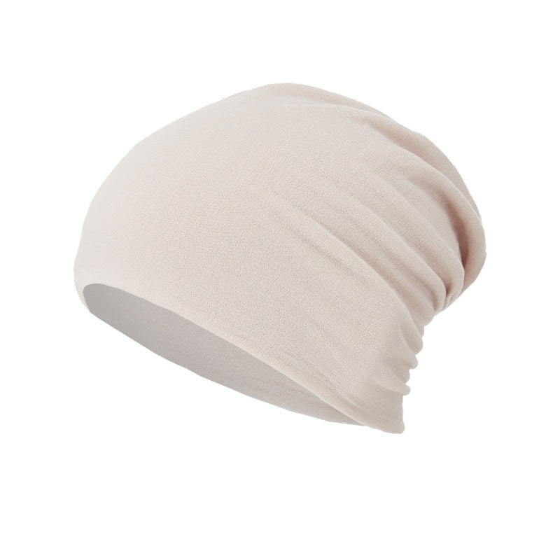 Toute la saison, polyvalent Solide-couleur Slouchy Bonnet avec un design enroulé