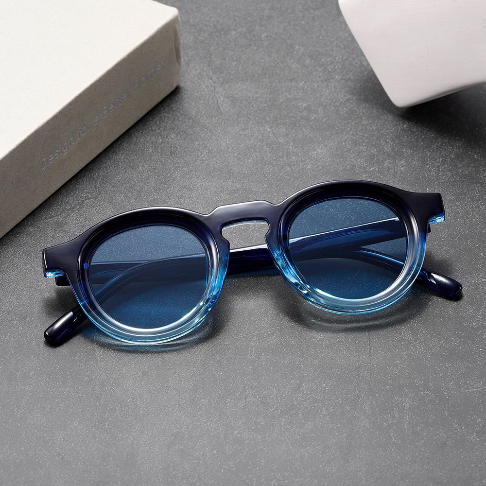 Lunettes de soleil Retro Round Small Frame Haute Sens pour homme et femme