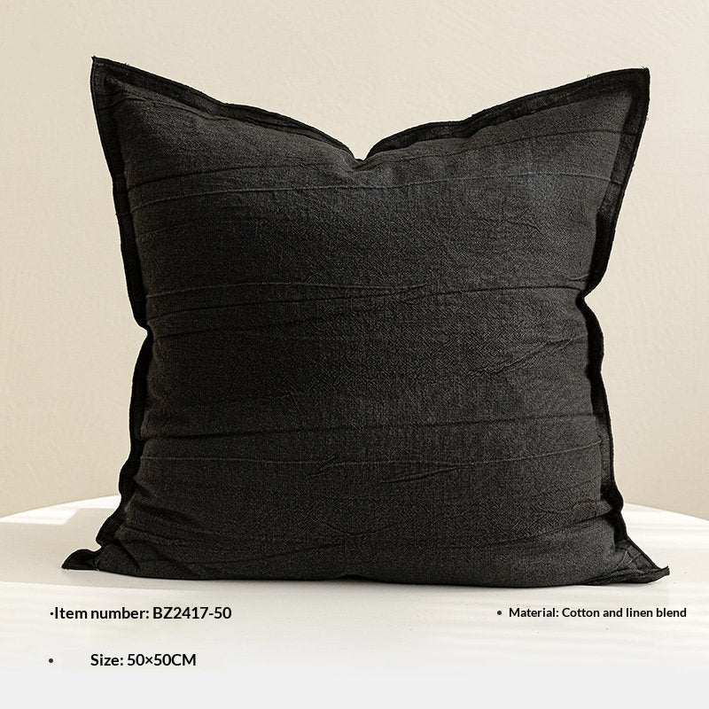 Simple, Blanc Noir Versatile et Oreiller à lancer en coton gris