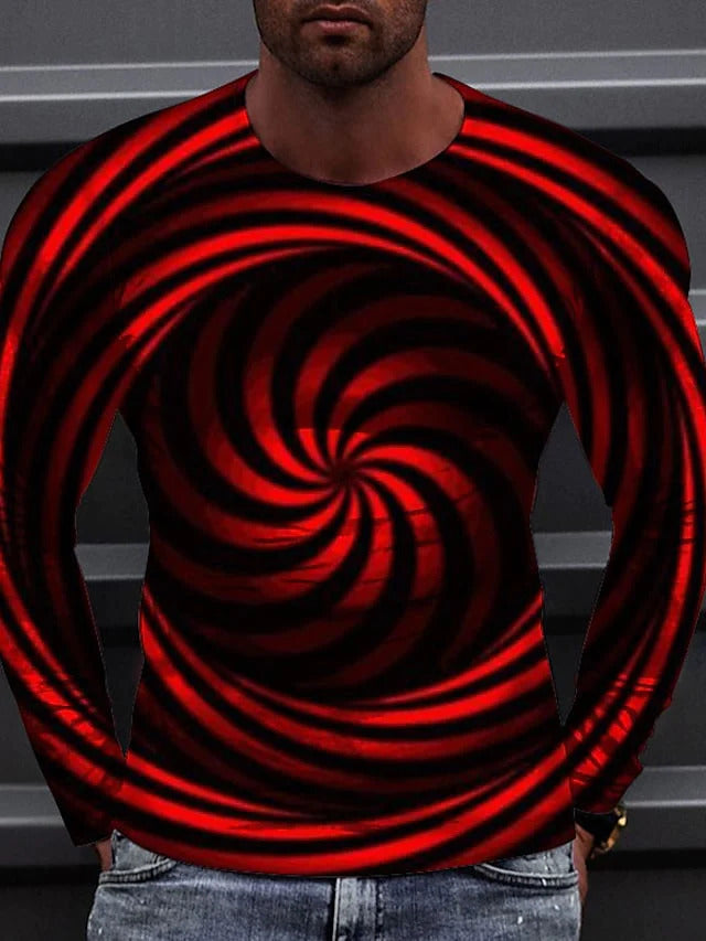 T-shirt tendance Hip-hop Gradient Swirl Retro