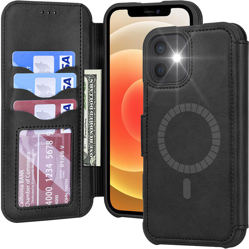 Boîtier de téléphone magnétique Flip carte Holster téléphone