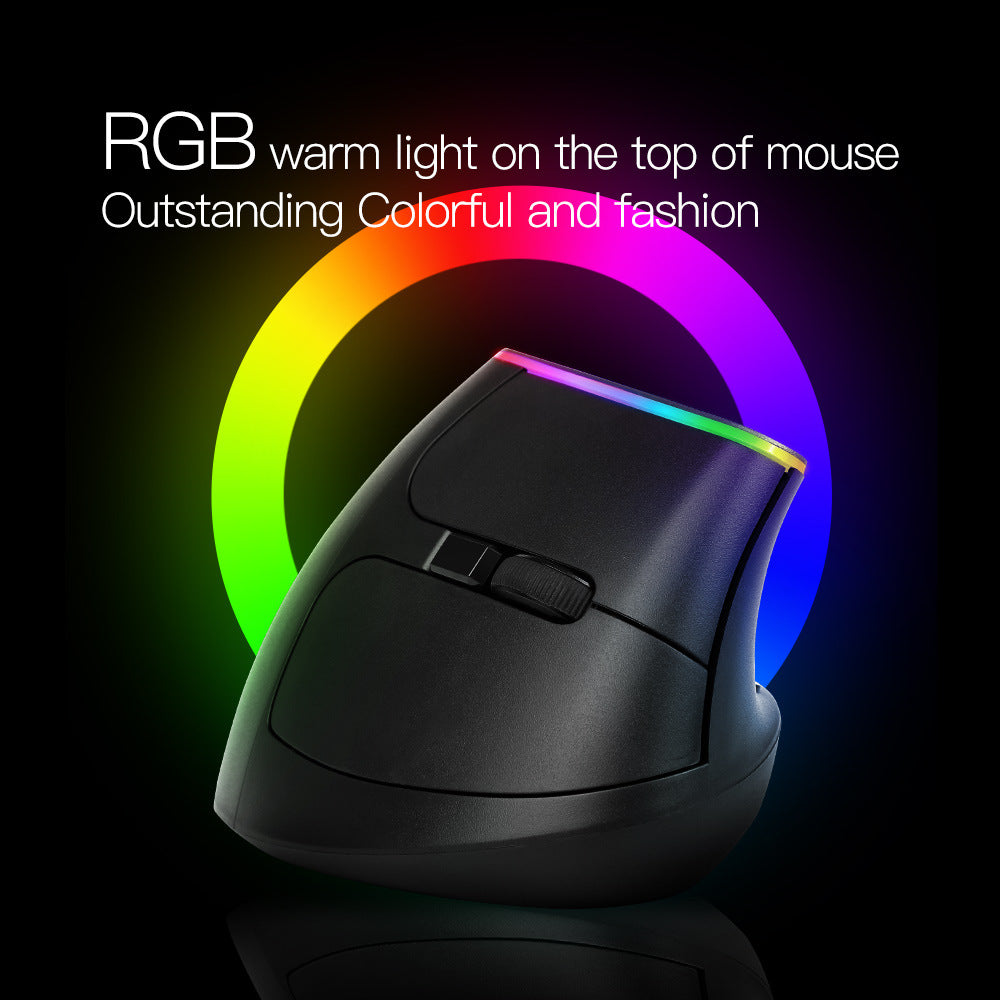 Couleur M618C RGB Vertical Wireless Ergonomic Hand-held Straight Mouse