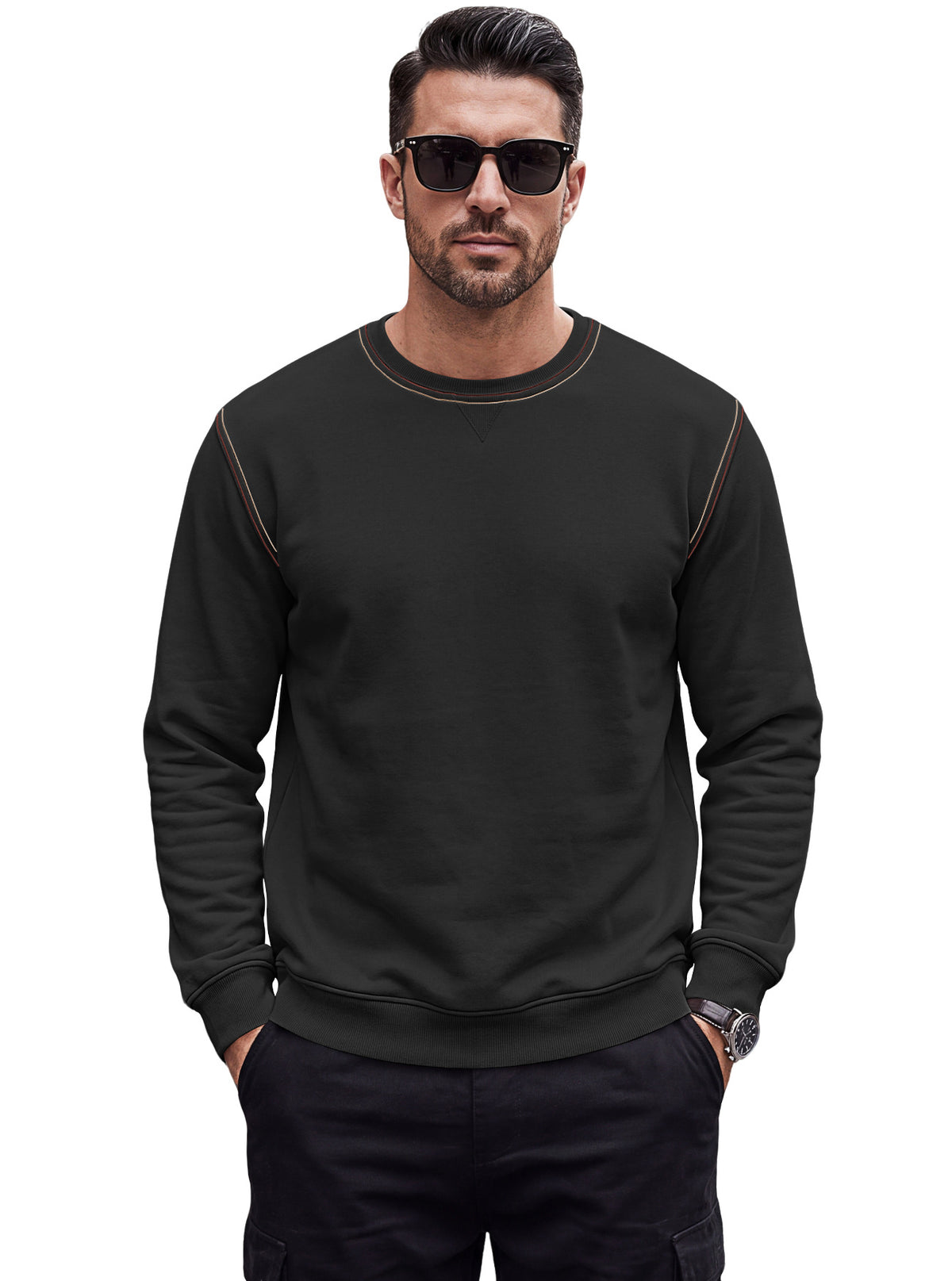 Haut de la couche de base brossé de tissu d'automne pour hommes