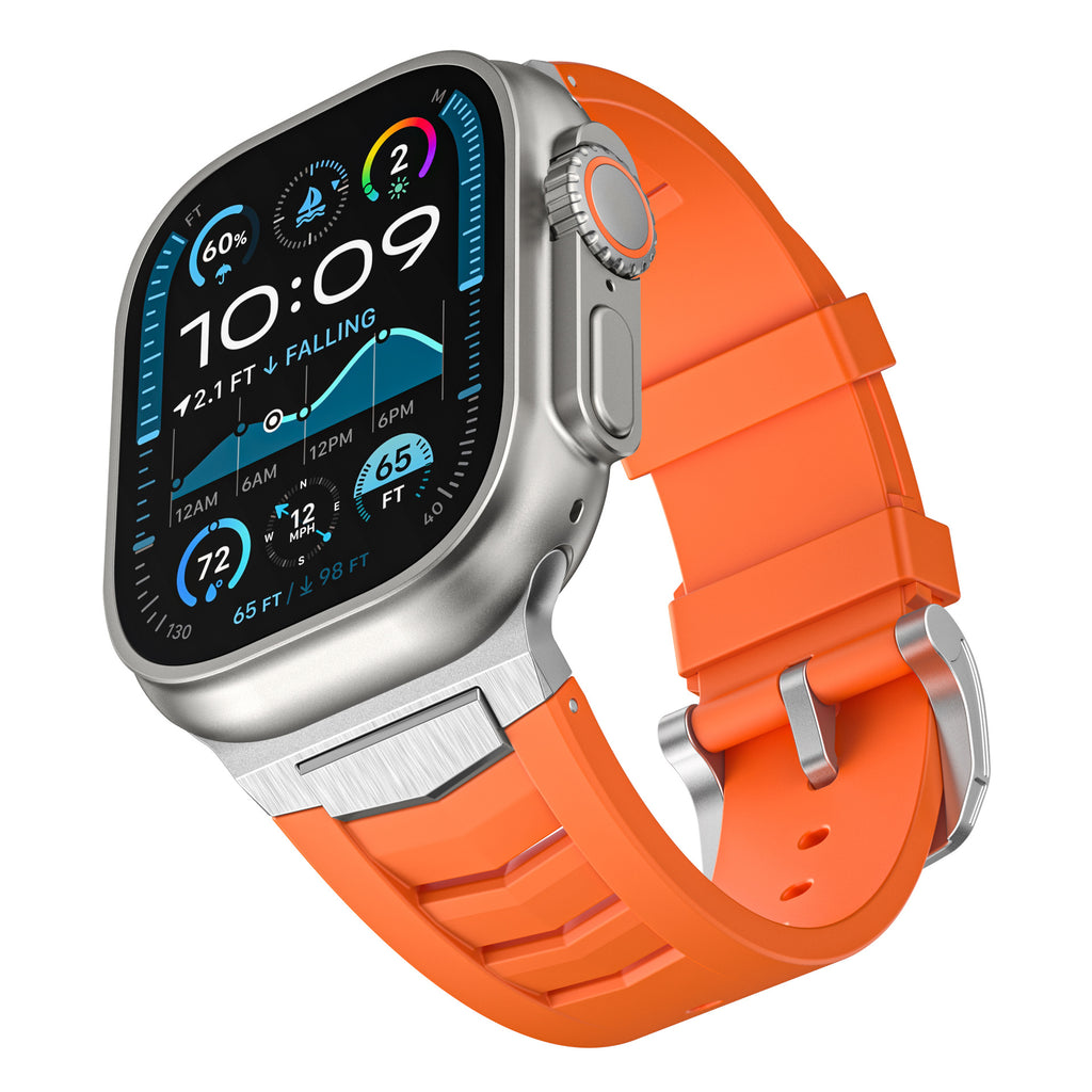 Bracelet de montre de sport en caoutchouc fluoré en alliage
