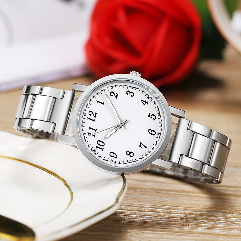 Montre Quartz de ceinture en acier simple pour homme et femme