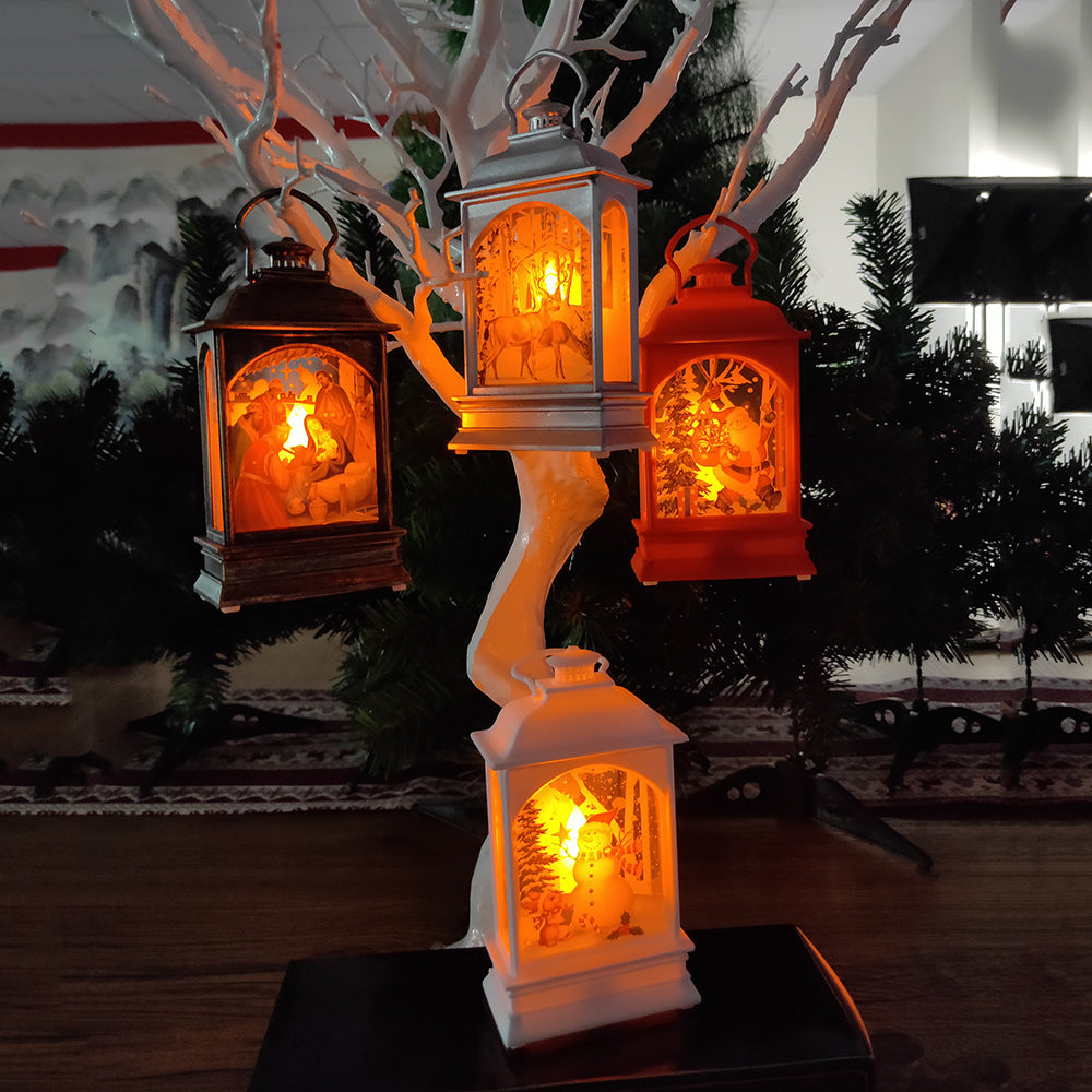 Décorations de Noël Portables Ornements transparents peints de Noël