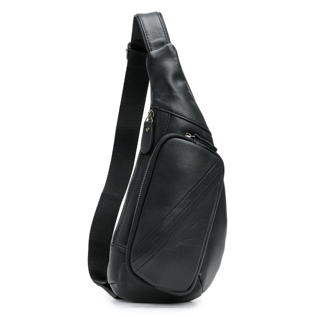 Sac de poitrine en cuir véritable pour les hommes