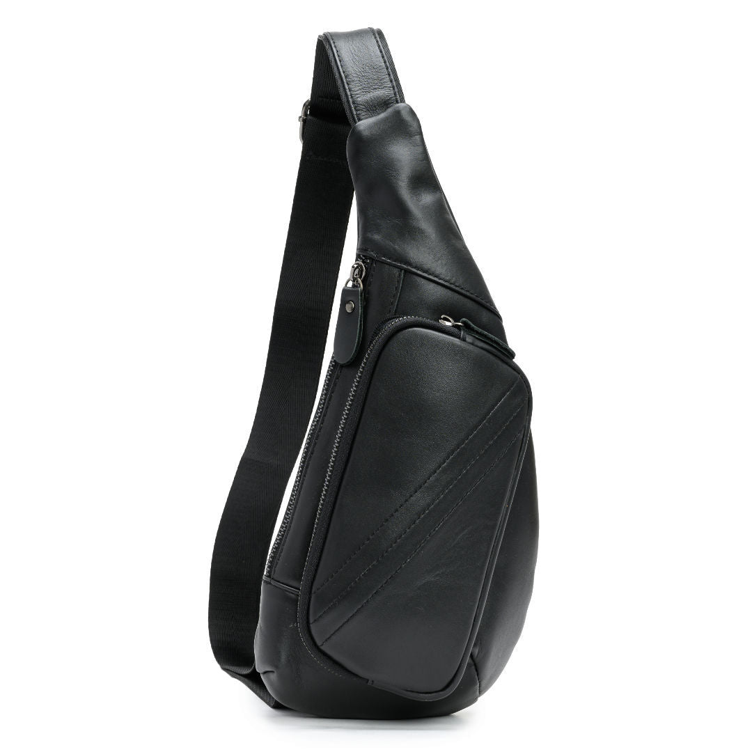 Sac de poitrine en cuir véritable pour les hommes