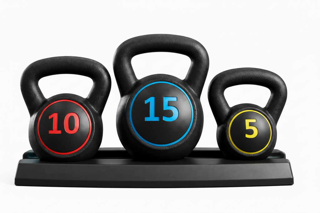 Set de kettlebell avec rack