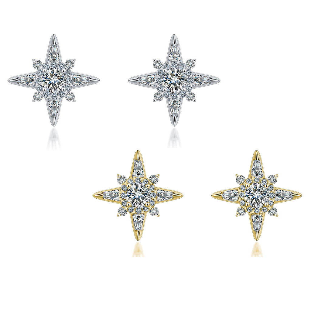 S925 Sterling Silver Star Stud Earrings