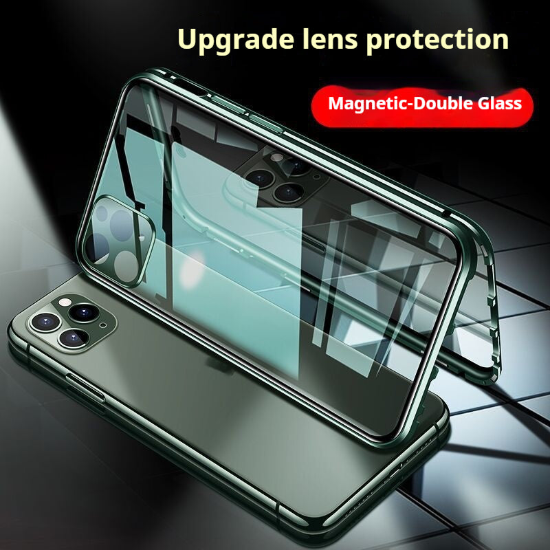 Magnétique King Verre Verre double face Étui de téléphone tout compris