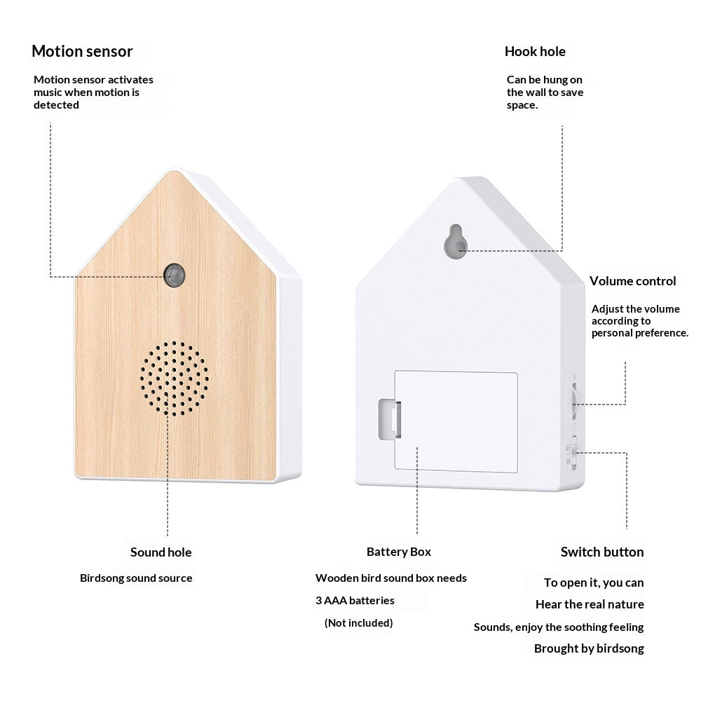 Creative Birdhouse Music Box Lecteur audio de chanson d'oiseau activé par le mouvement