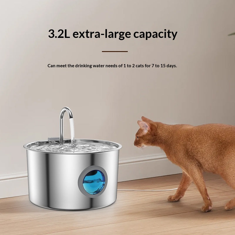 Fontaine d'eau de chat recirculation automatique en acier inoxydable