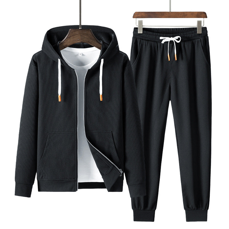 Tendance de mode homme Waffle à capuche Casual Sports Suit