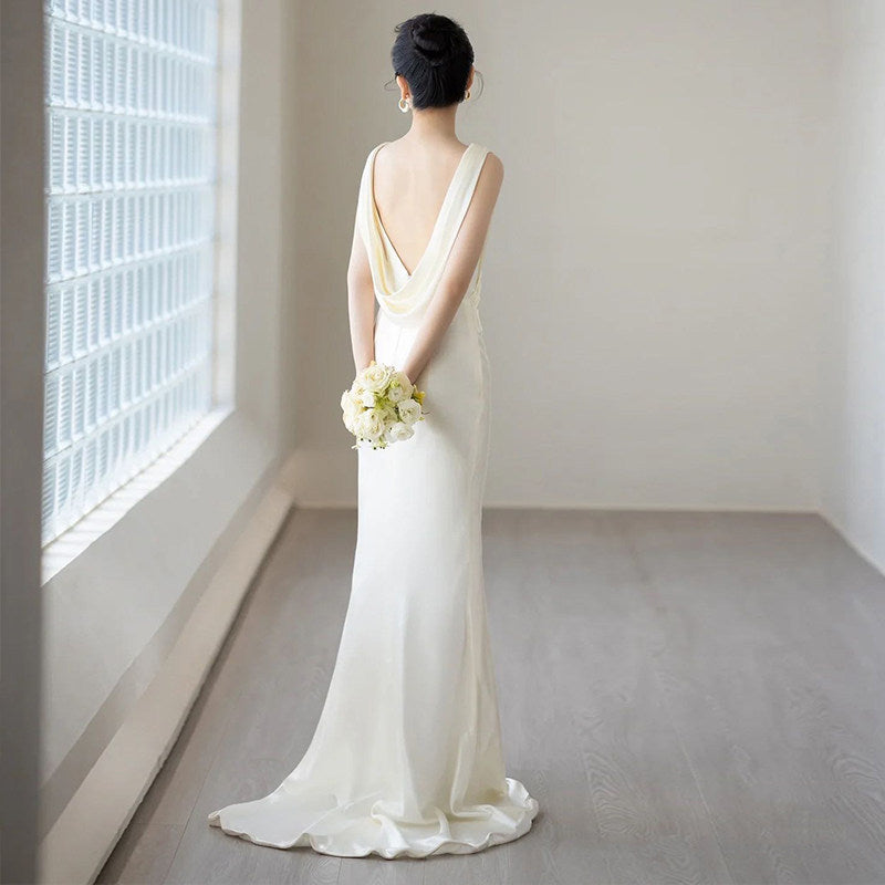 Robe de mariée satinée de style français