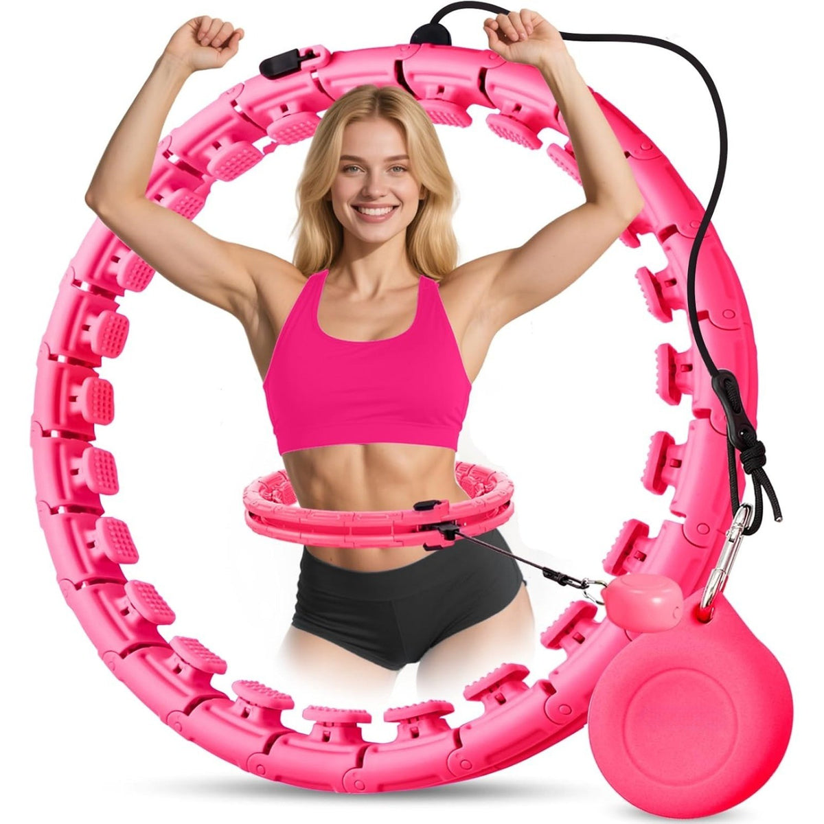 Smart Weighted Hula H Oup 24 Liens amovibles 0,7 lb Boule de gravité 31-47 pouce Wai réglable