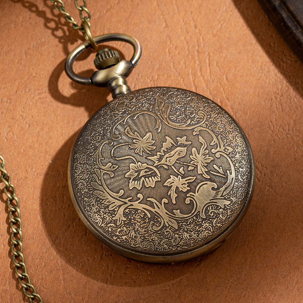 Hollow Classical pièces mécaniques Bronze mécanique montre de poche