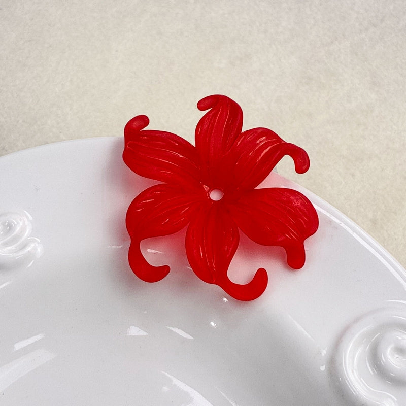 Matte Acrylic Curled Petal Iris Charms