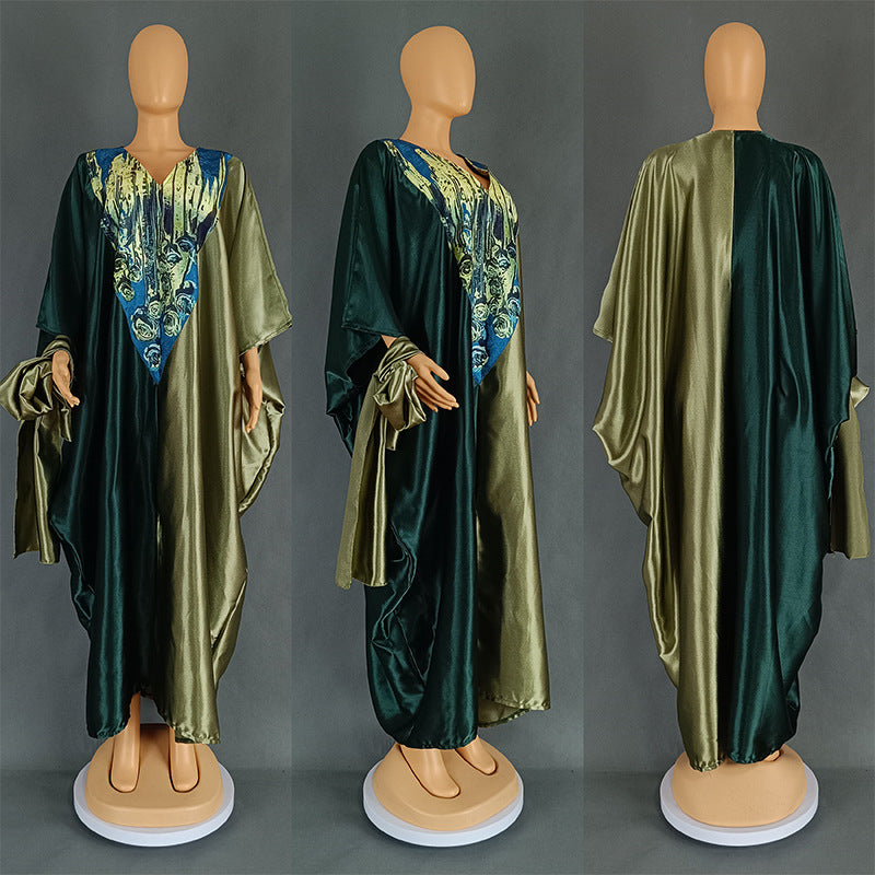 Style ethnique Loose Plus Taille Robe d'appariement couleur