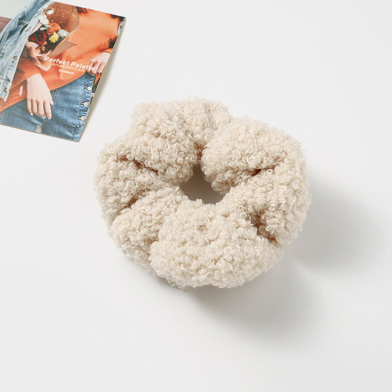 Autumn And Winter Plush Large Intestine Hair Ring Internet Celebrity Lamb Hair Ring Coréen