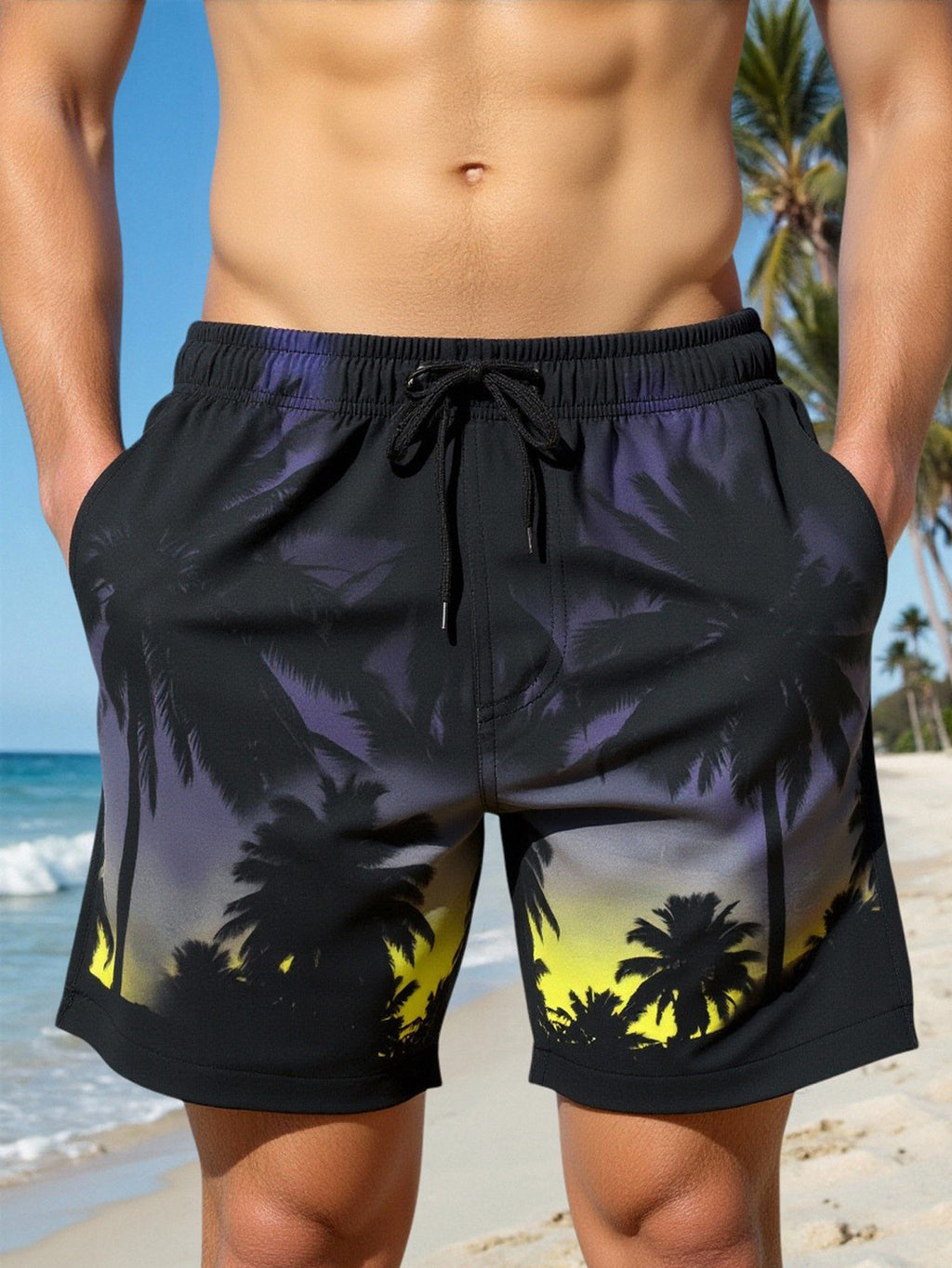 Trunks de natation de plage à double layer d'été pour hommes