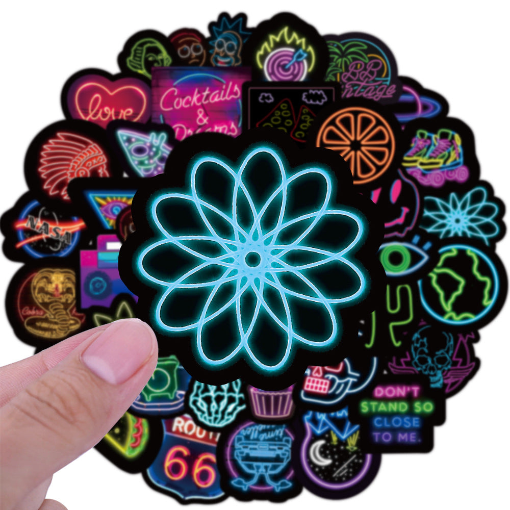 Stickers 50 Neon Graffiti Waterproof Decorative Stickers