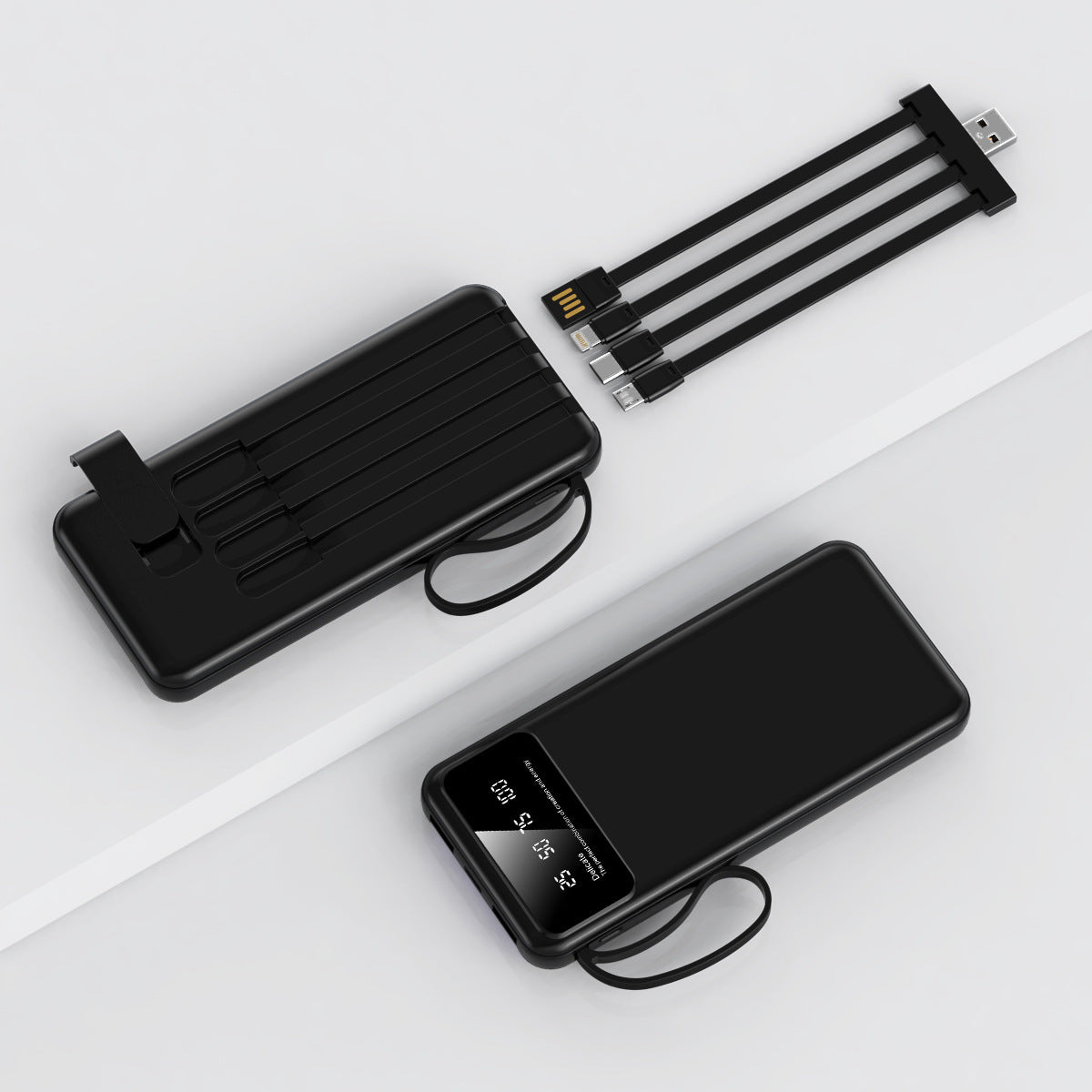 Portable Charger with Built-in Multi-Port Cable