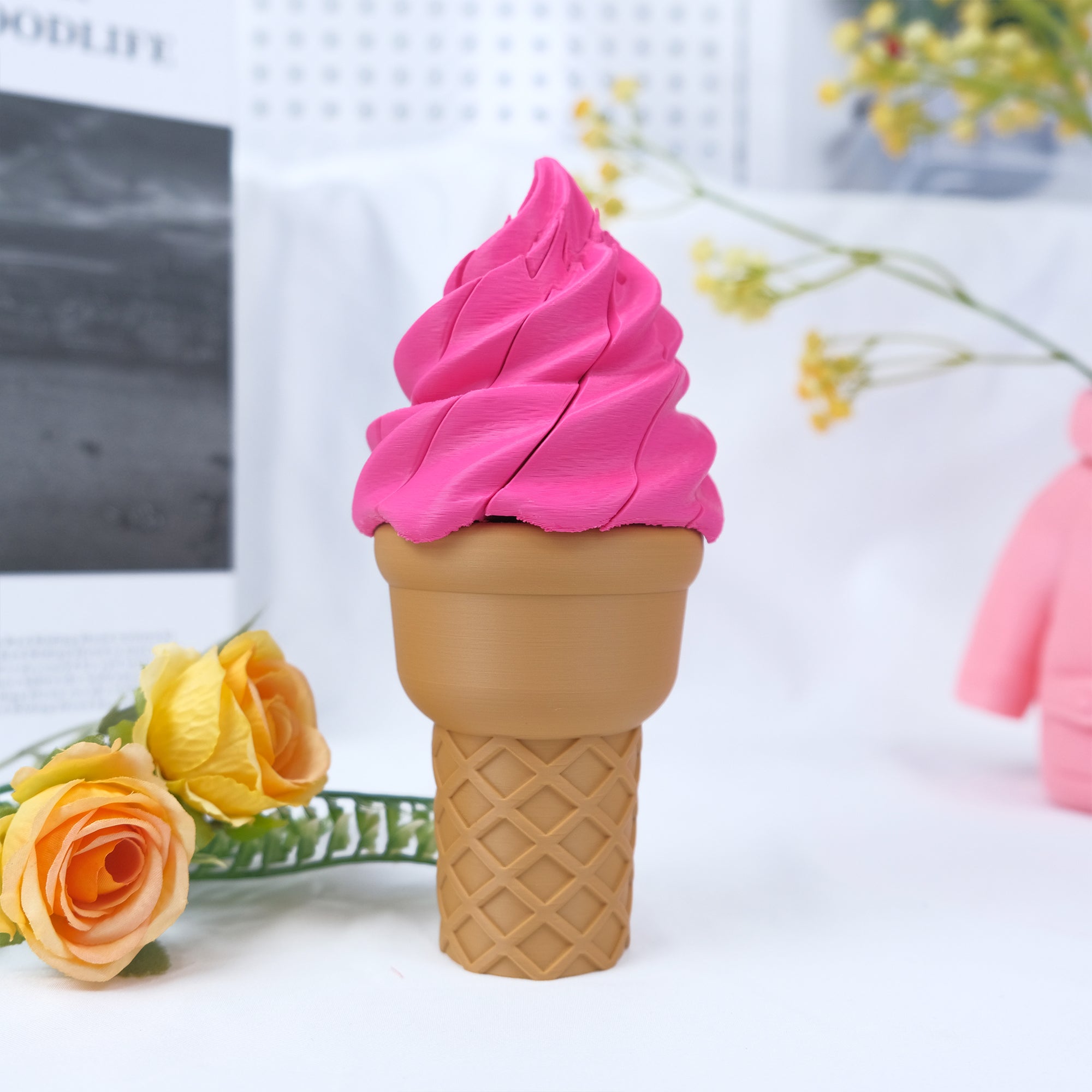 Ornement imprimé de crème glacée déformable 3D