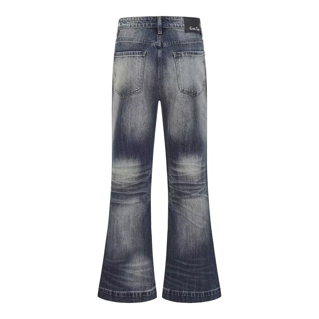 Jeans pour hommes lavés et dérangés style américain