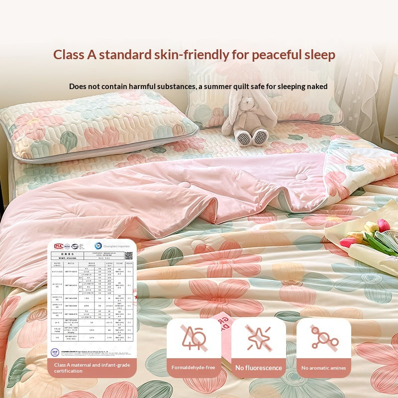 Fresh and Airy Cooling Ice-silk Summer Quilt Climatisation