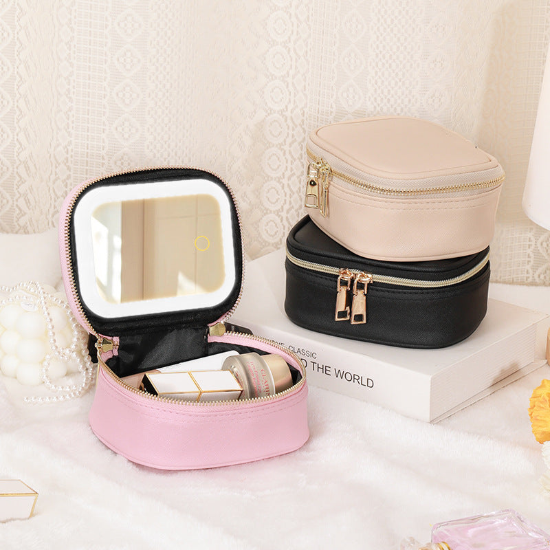 Sac cosmétique portable avec lumière LED