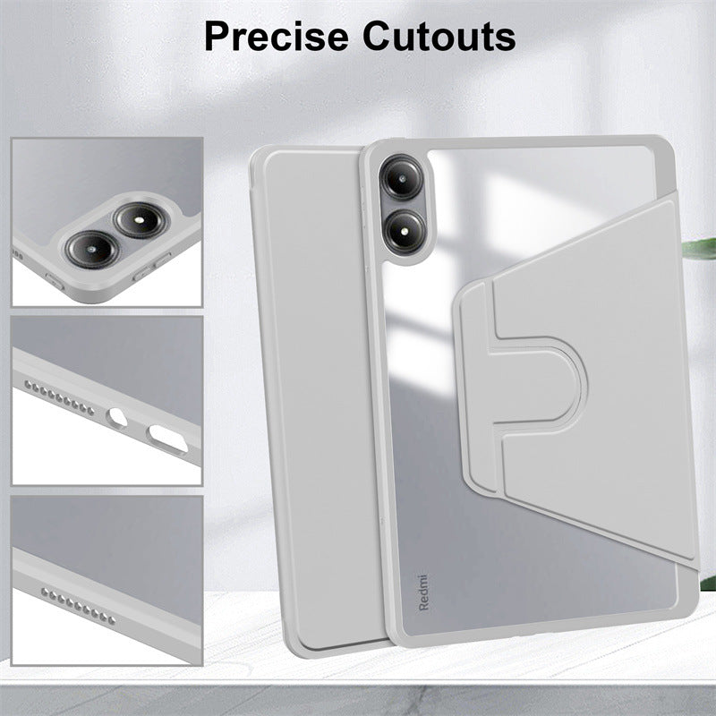Couverture arrière rotative acrylique Bracket transparent en cuir ultra-mince