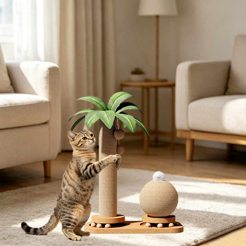 Tour d'arbre de chat Scratcher avec les Polonais Sisal & 2 boules de danse A
