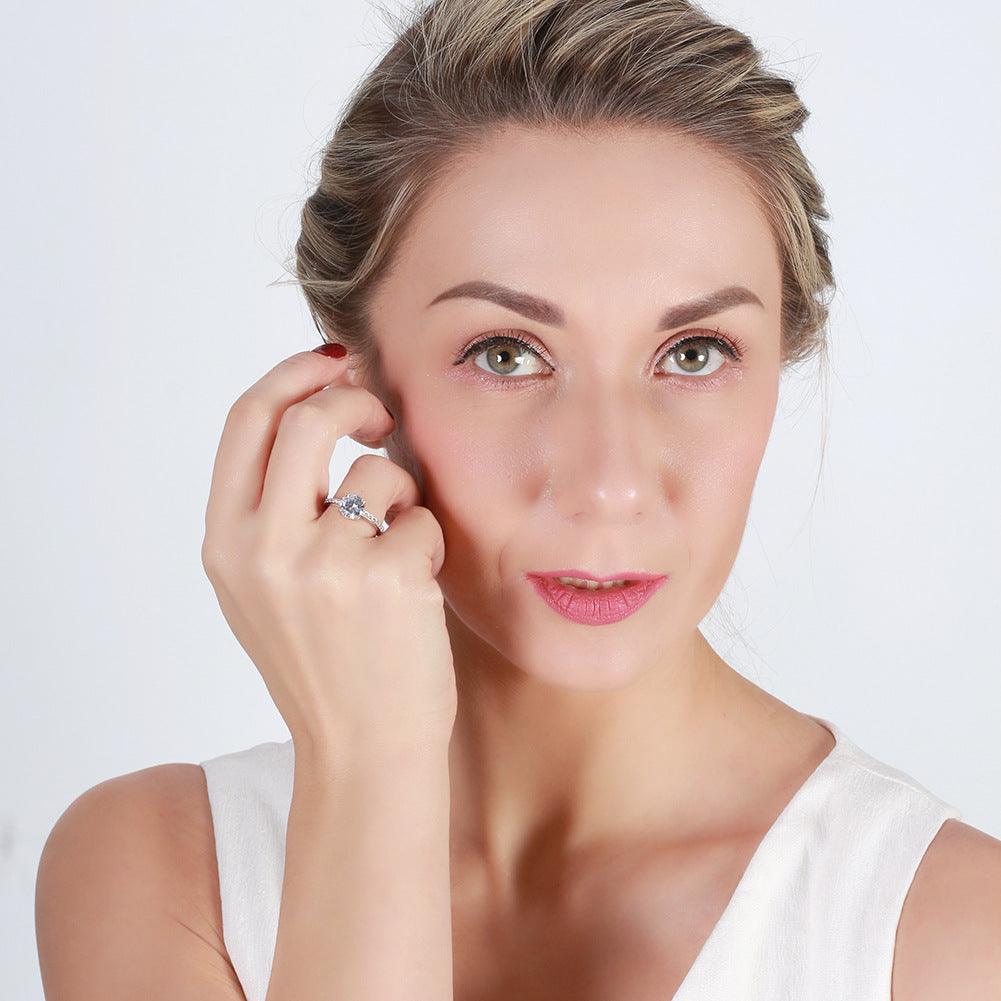 RINNTIN S925 Argent Sterling Diamond Ring Corée