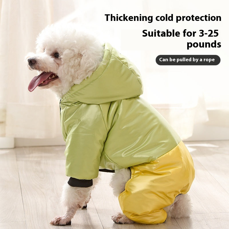 Vêtements pour animaux de compagnie imperméable à l'eau pour chien à quatre pattes en coton rembourré