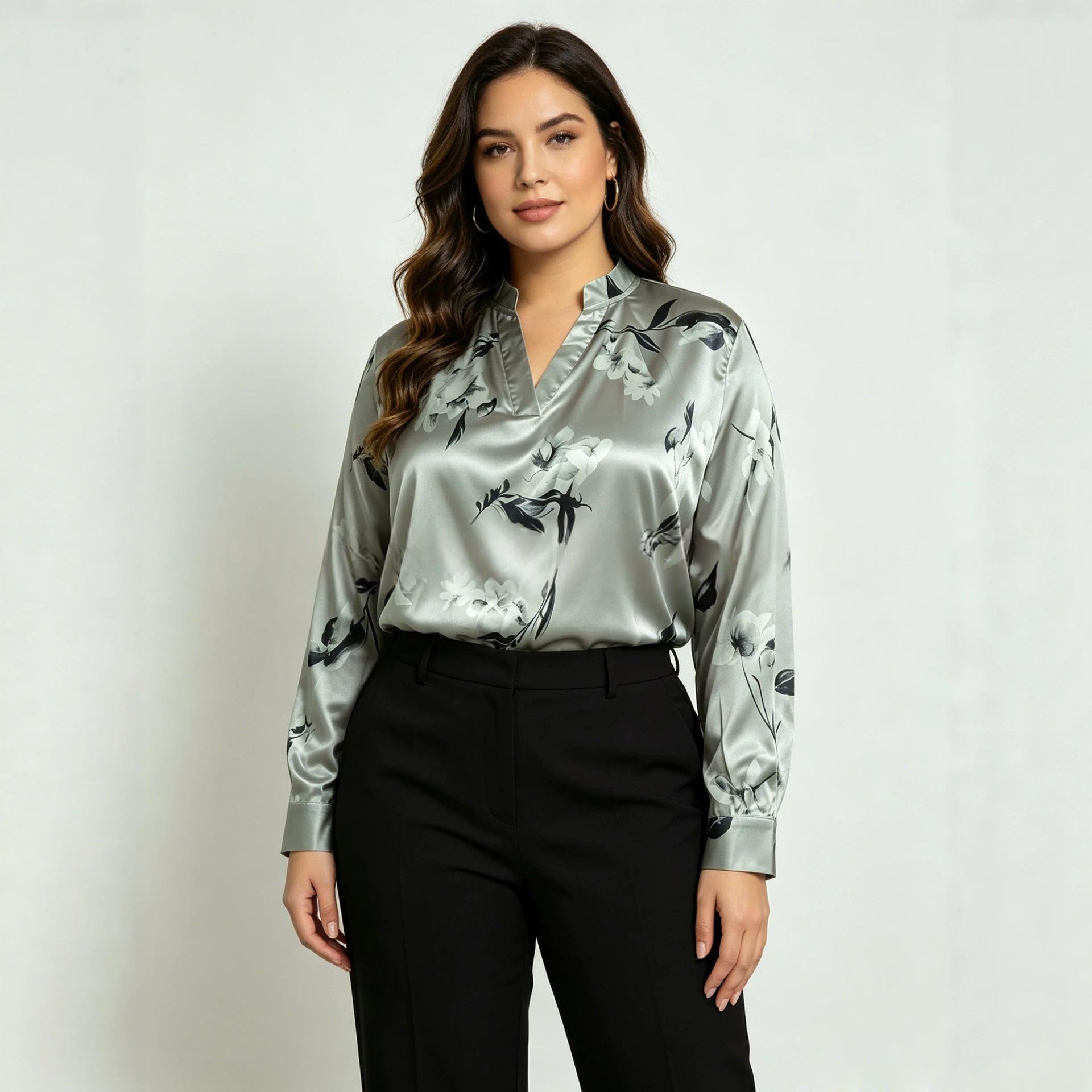 Blouse à manches longues pour femmes convenant au bureau et au transport