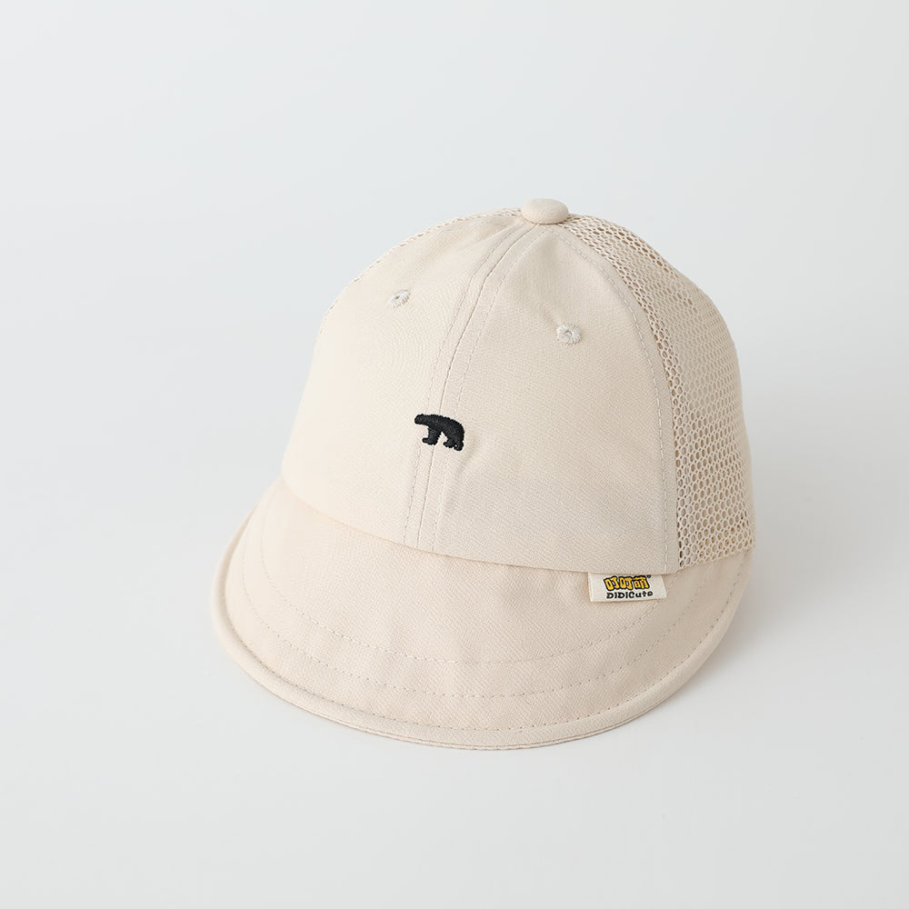 Casquette de baseball brodée en maille simple d'ours pour enfants - Mignon et style frais Baby Breathabl