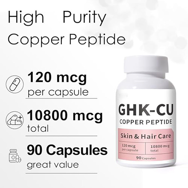 Supplément peptide de cuivre Capsules de cheveux et de peau