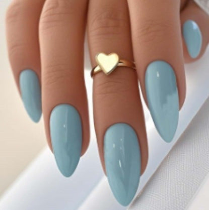 Nail Art Série de couleurs solides Couleur solide Long Almond-Shape Presse sur les ongles