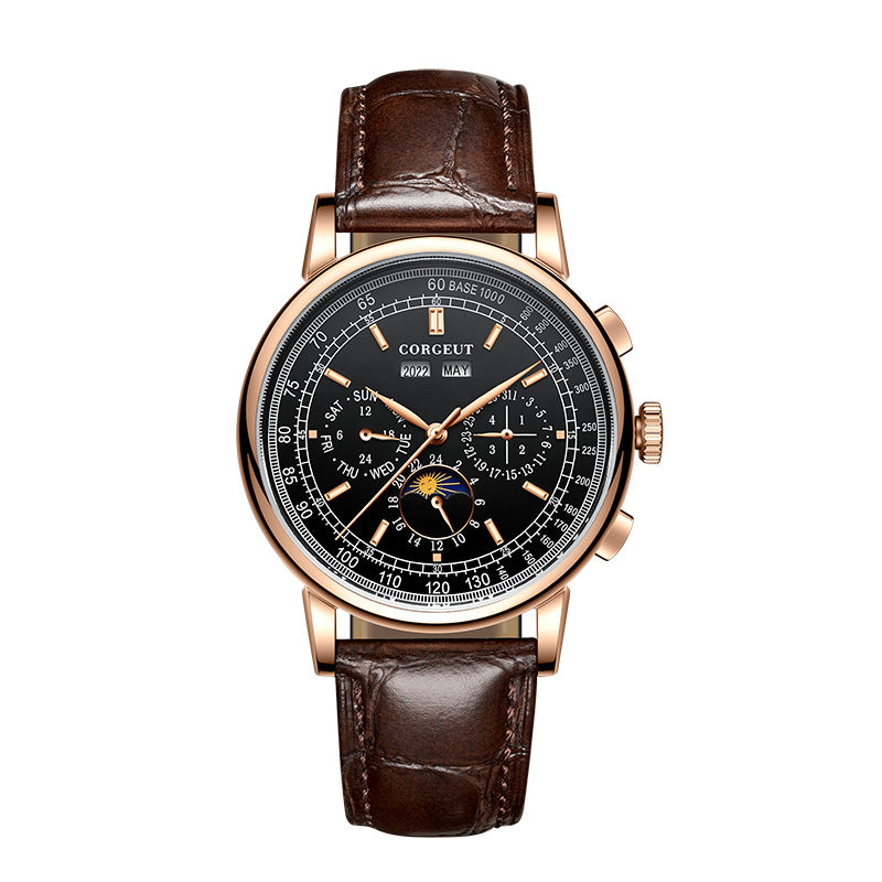 Montre d'affaires mécanique automatique pour hommes