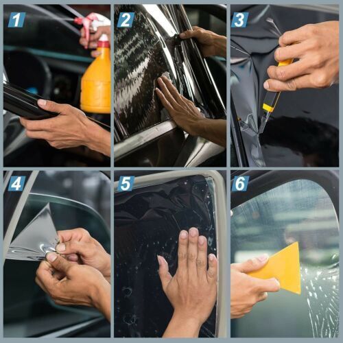 CAR WINDOW TINT FILM KIT TINTING SUPER DARK BLACK LIMO 75CM X 6M UK