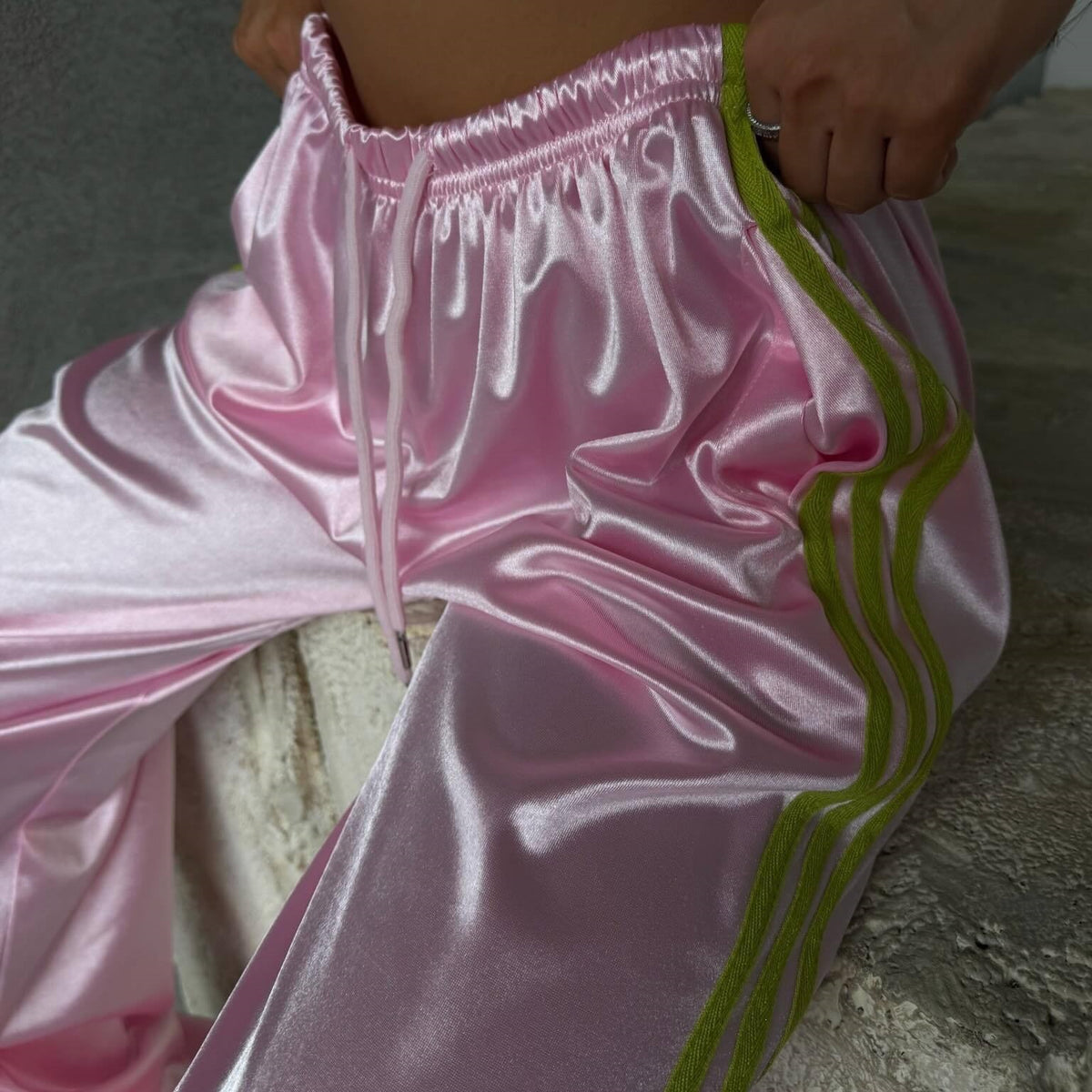 Casual Street-style Lace-up Pantalons à trois rayures