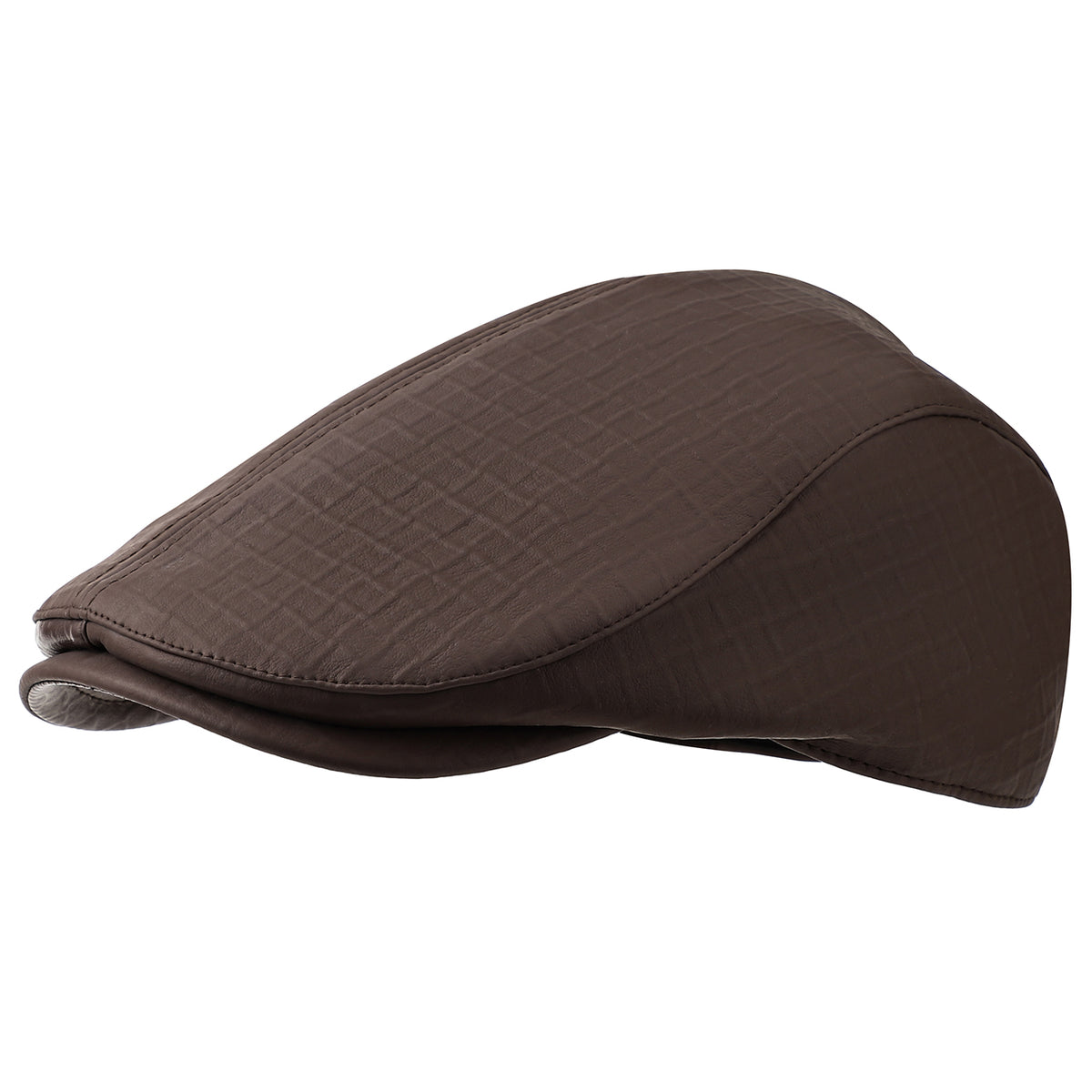 PU Embossed Check Pattern Forward Cap