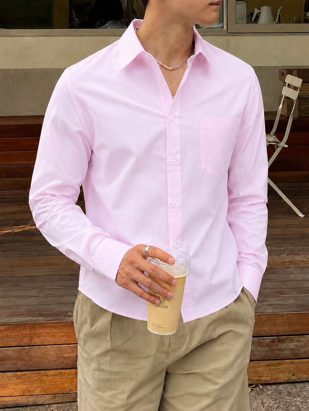 Chemise - Chemise décontractée pour homme à manches longues pleines en plein air