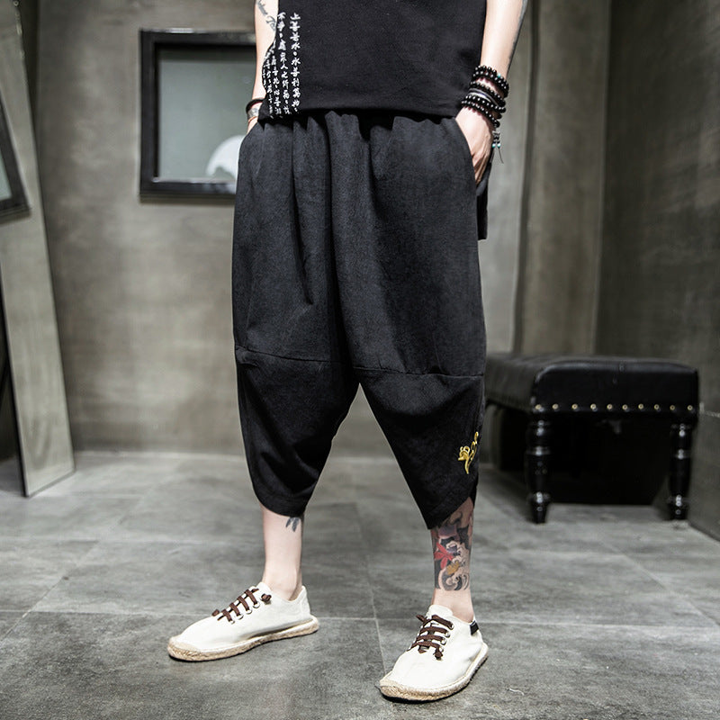 Pantalon casual en soie de glace Pantalon Harem