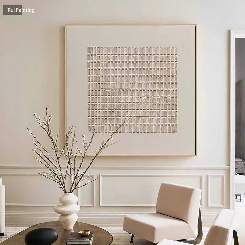 Peinture à l'huile peinte à la main pure série d'œuvres décoratives abstraites géométriques