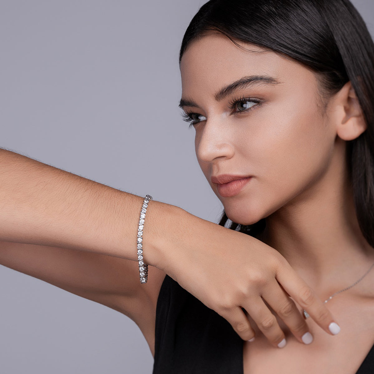 S925 Bracelet de tennis en argent 11.7g Moissanite