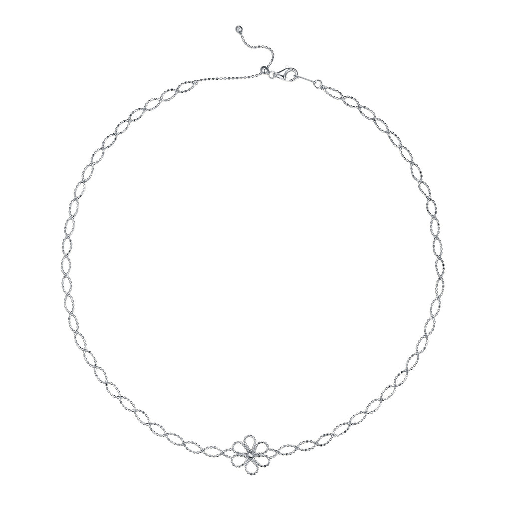 S925 Collier de fleur en argent sterling pour femmes