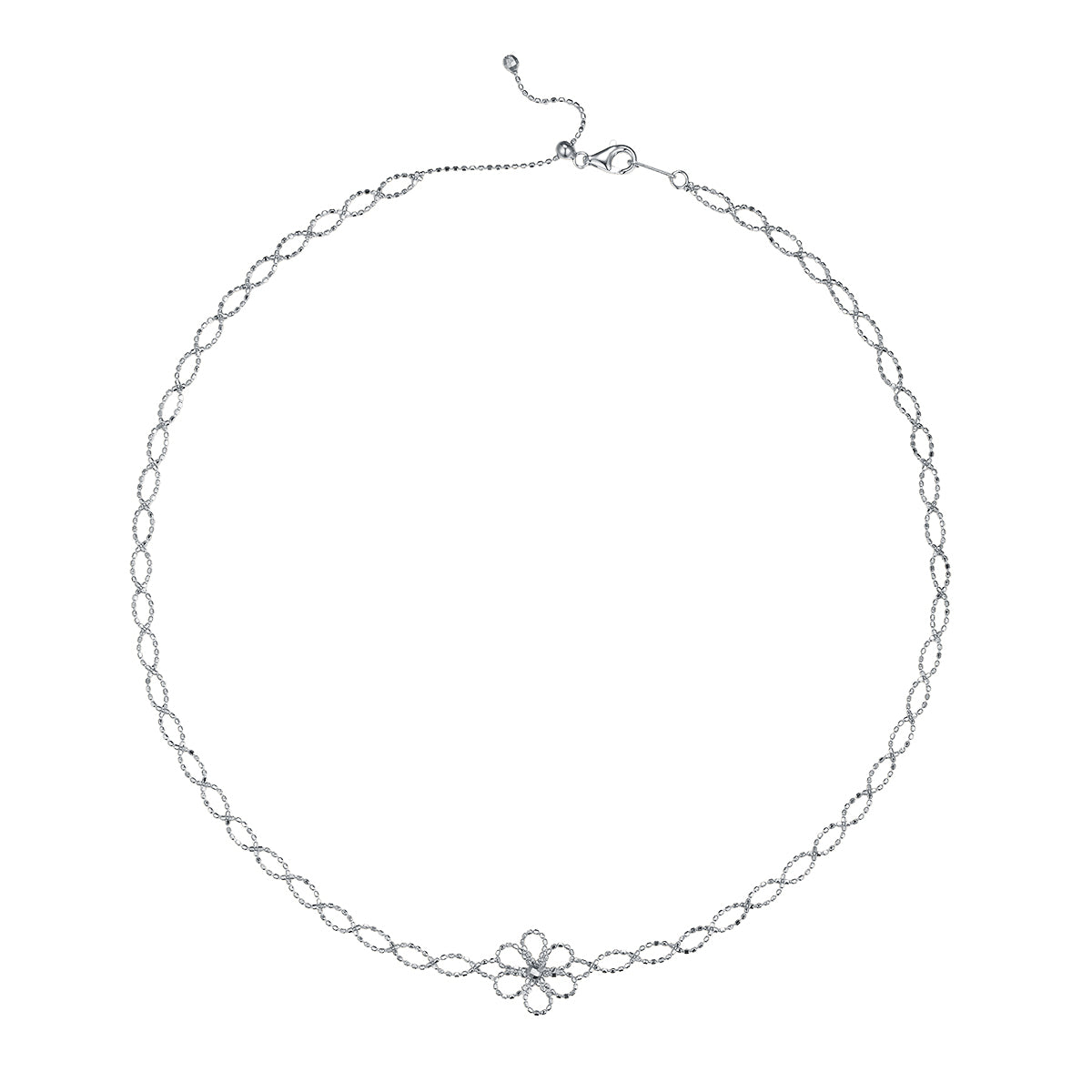 S925 Collier de fleur en argent sterling pour femmes